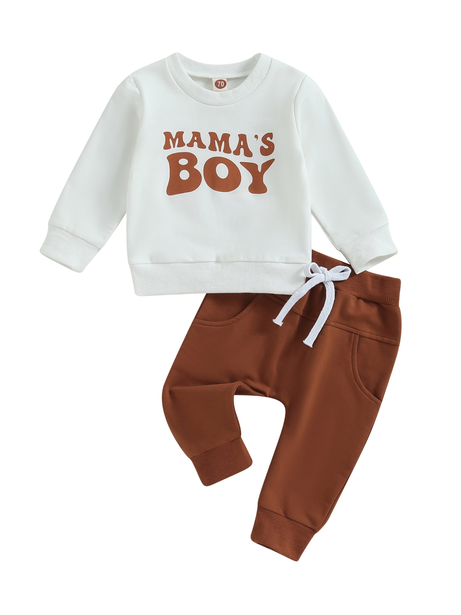 Mamas Boy Set 2 Pezzi Bimbo Autunno-Inverno – Felpa Con Pantaloni Jogger, Colore Blocco Kaki E Blu, Taglie 6 Mesi-4 Anni