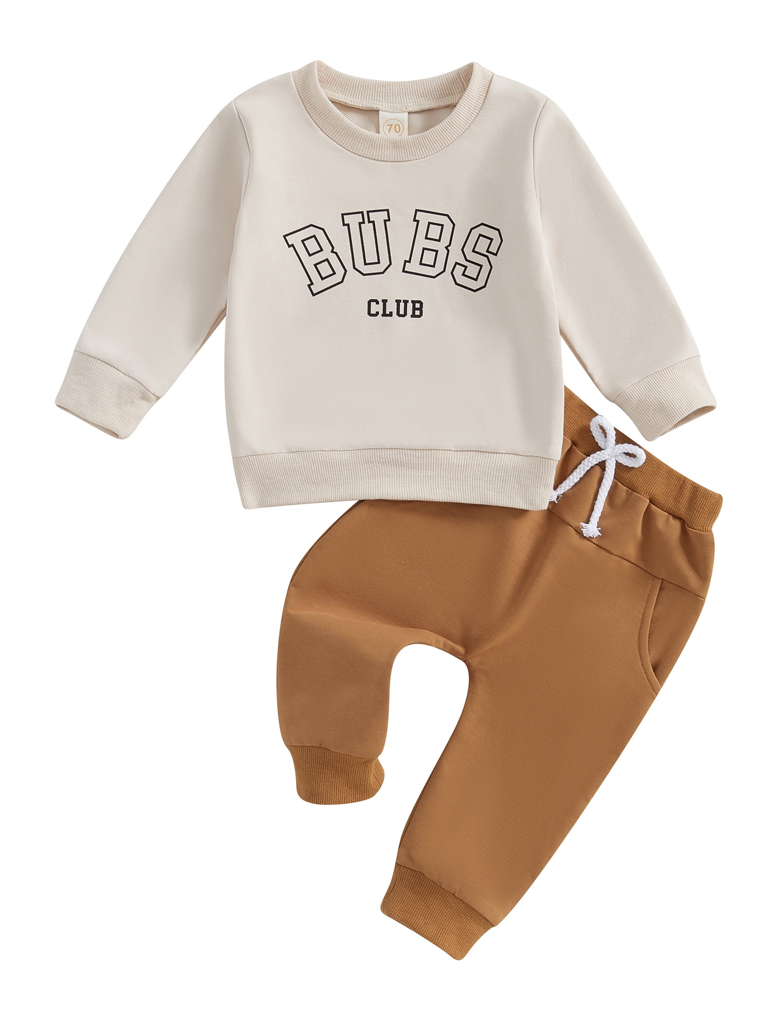 Sopiago Toddler Baby Boy Clothes Fall Winter Sweatshirt Pants 2 Piece Set Infant Letter Print Long Sleeve Top Suit Outfits Blue 3 6 Months