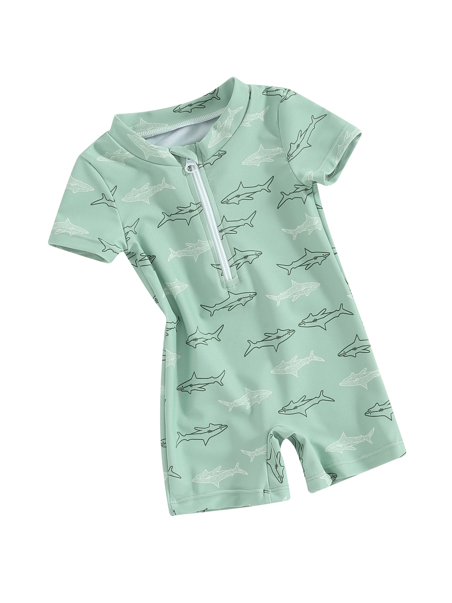 Bangyeer Toddler Baby Boys Rash Guard Swimsuit Rompers Zipper Short