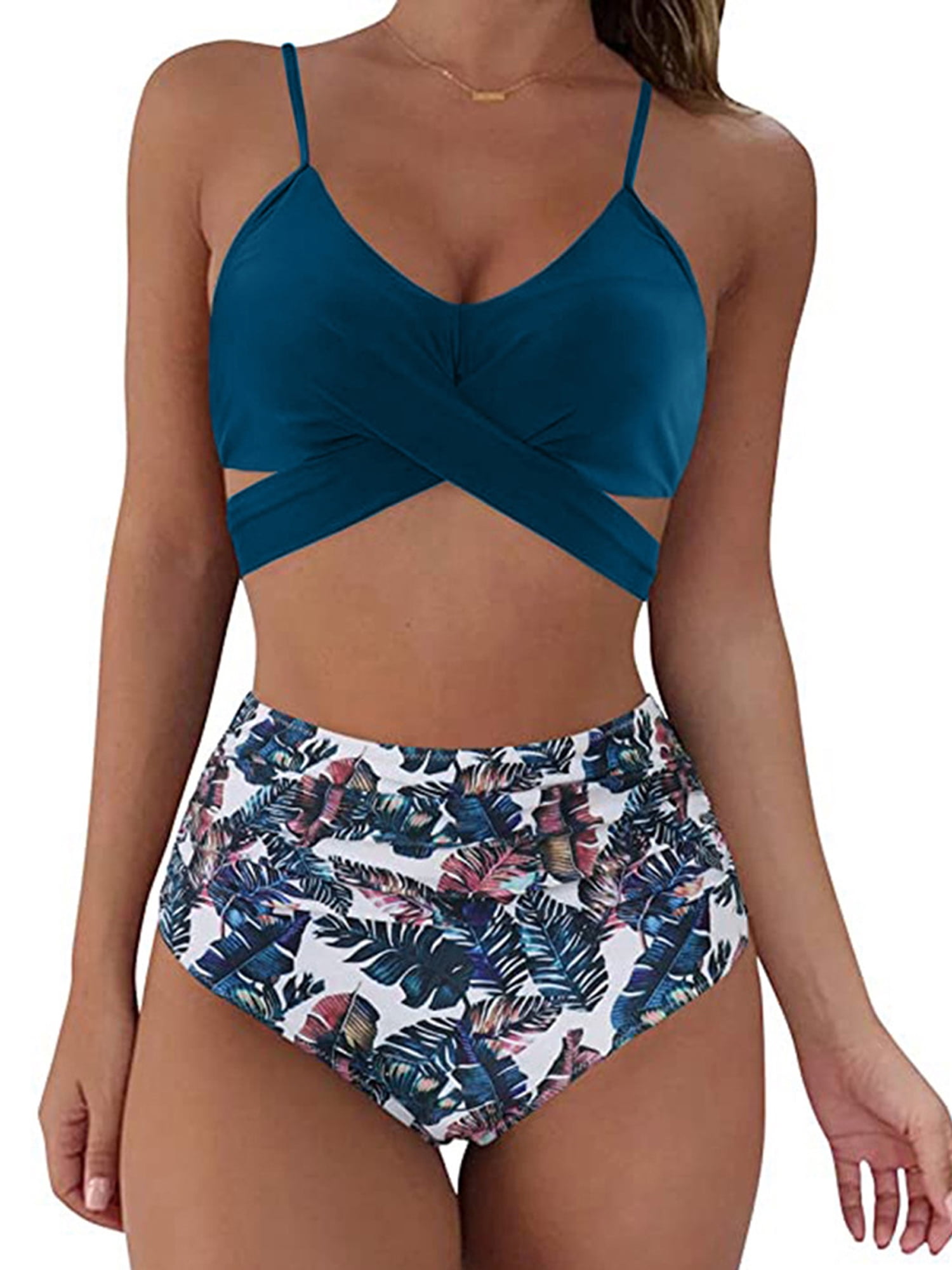 cross wrap halter bikini top