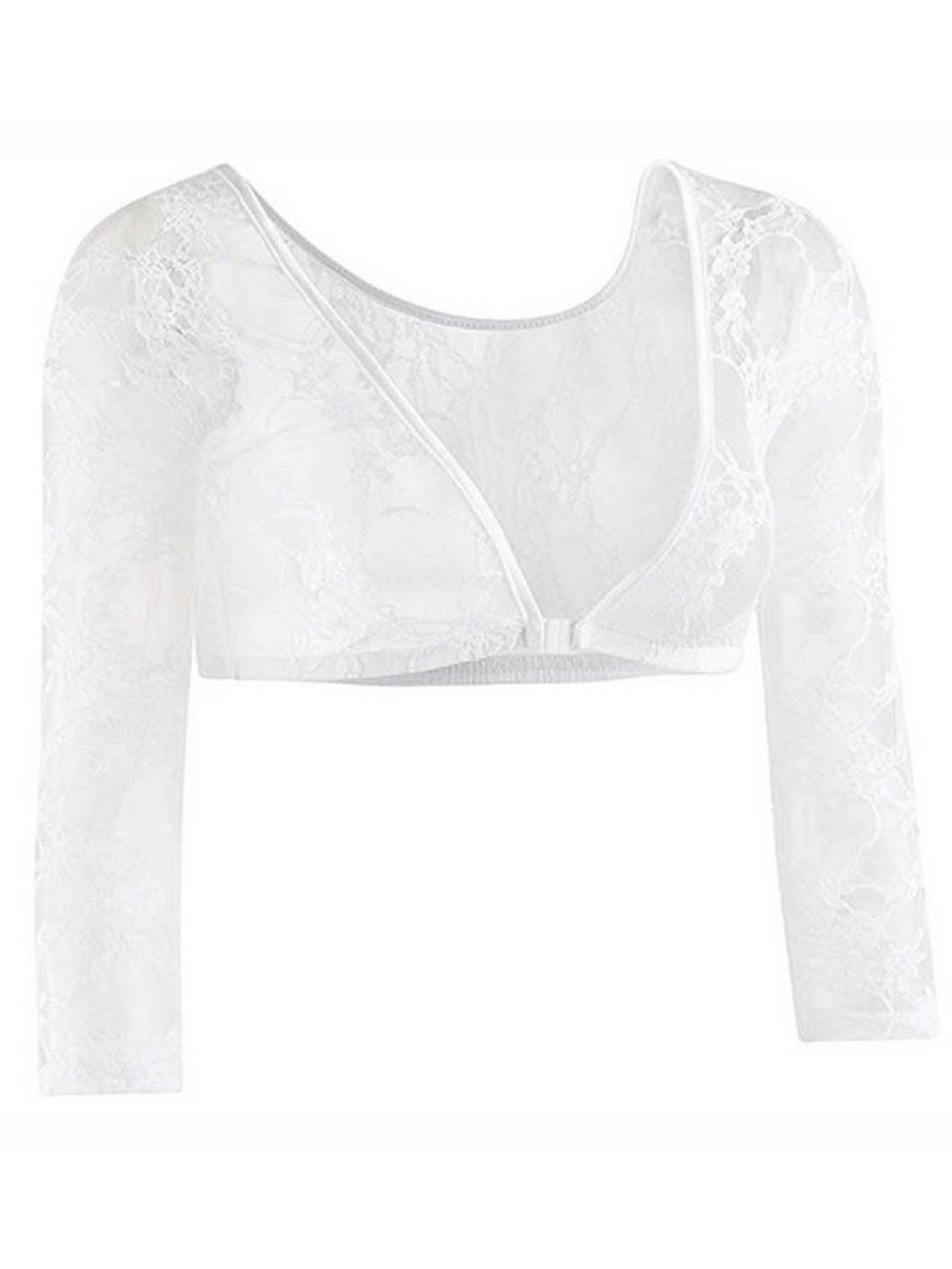 Bangyeer Women Summer Sexy Lace Sheer Deep VNeck LongSleeves Tight