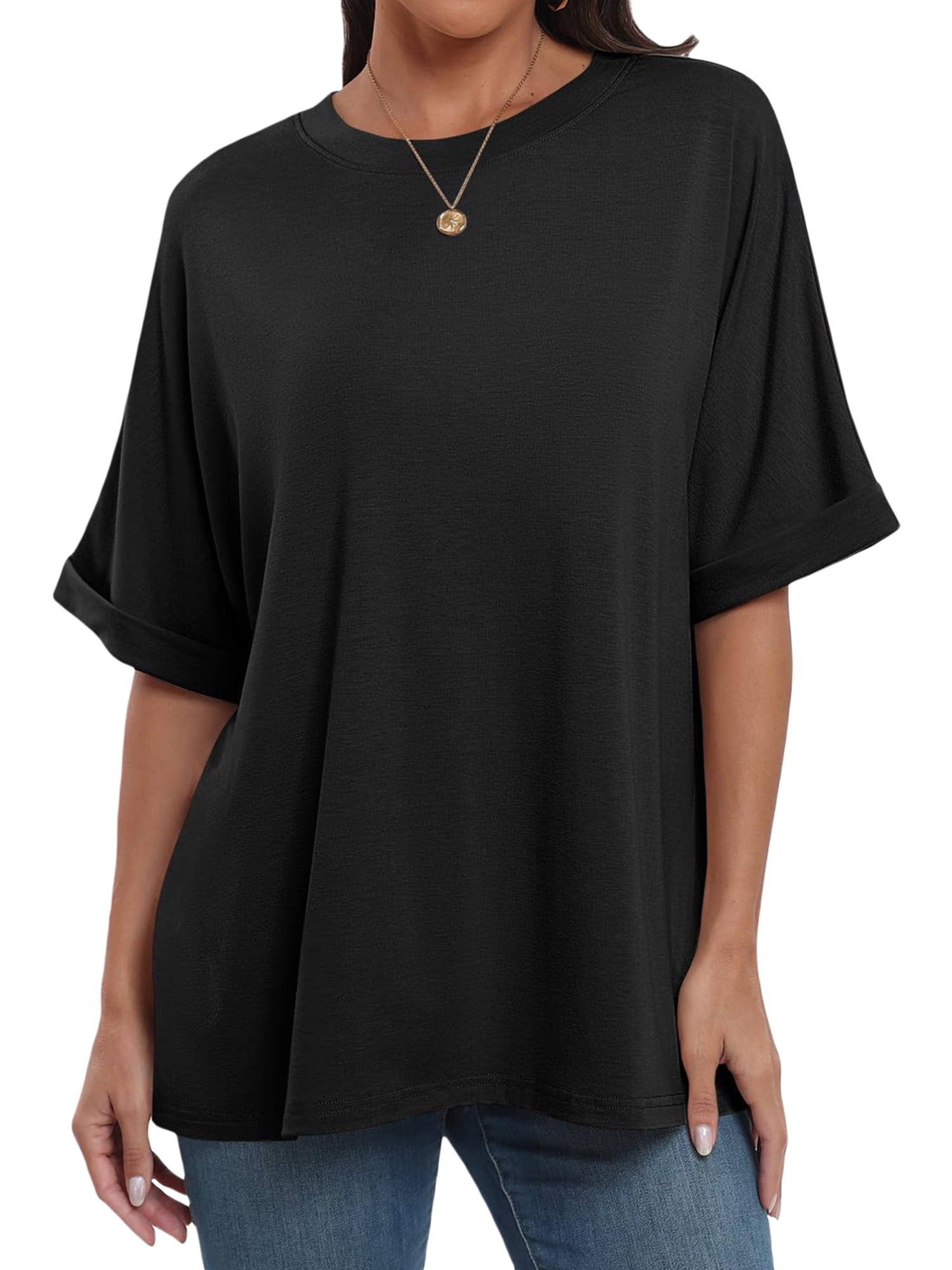 Bangyeer Women's Fashion TShirt Short Sleeve Crewneck Solid Color