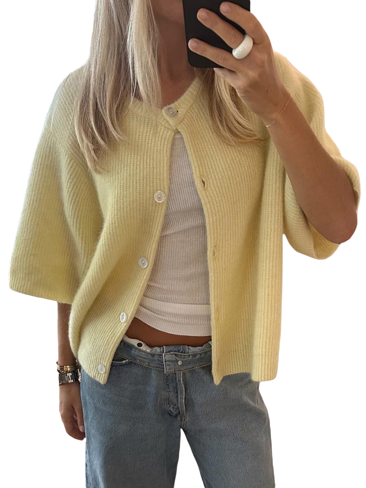 Canton Open Knit Drop Shoulder Sweater Cardigan main image 0