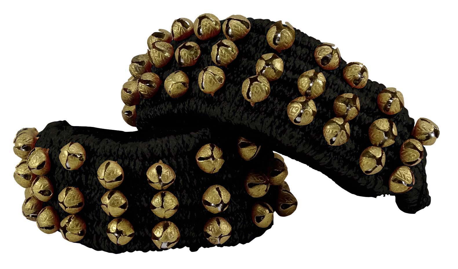Banithani Indian Traditional 3 Line Classical Kathak 12 No Ghungroo Anklets Dancing Ankle Bracelet Pair Jewelry-Black