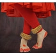 thumbnail image 1 of Banithani Indian Traditional 3 Line Classical Kathak 12 No Ghungroo Anklets Dancing Ankle Bracelet Pair Jewelry-Yellow, 1 of 5
