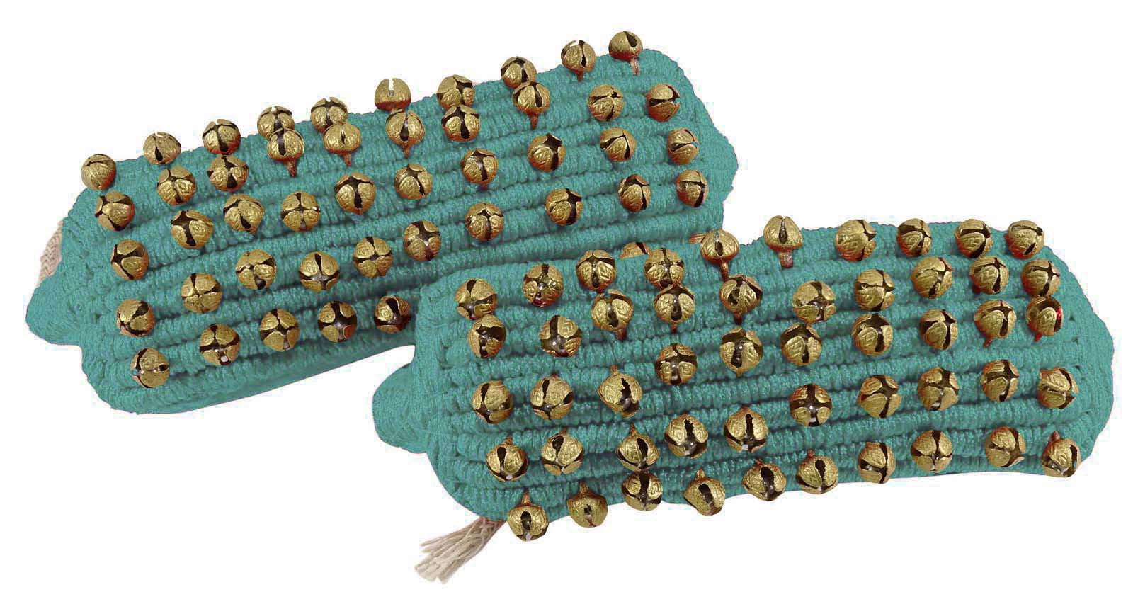 Banithani Indian Traditional 5 Line Classical Kathak 12 No Ghungroo Anklets Dancing Ankel Bracelet Pair Jewelry-Aqua Blue