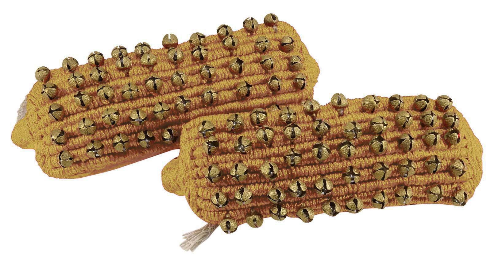 Banithani Indian Traditional 5 Line Classical Kathak 12 No Ghungroo Anklets Dancing Ankel Bracelet Pair Jewelry-Beige