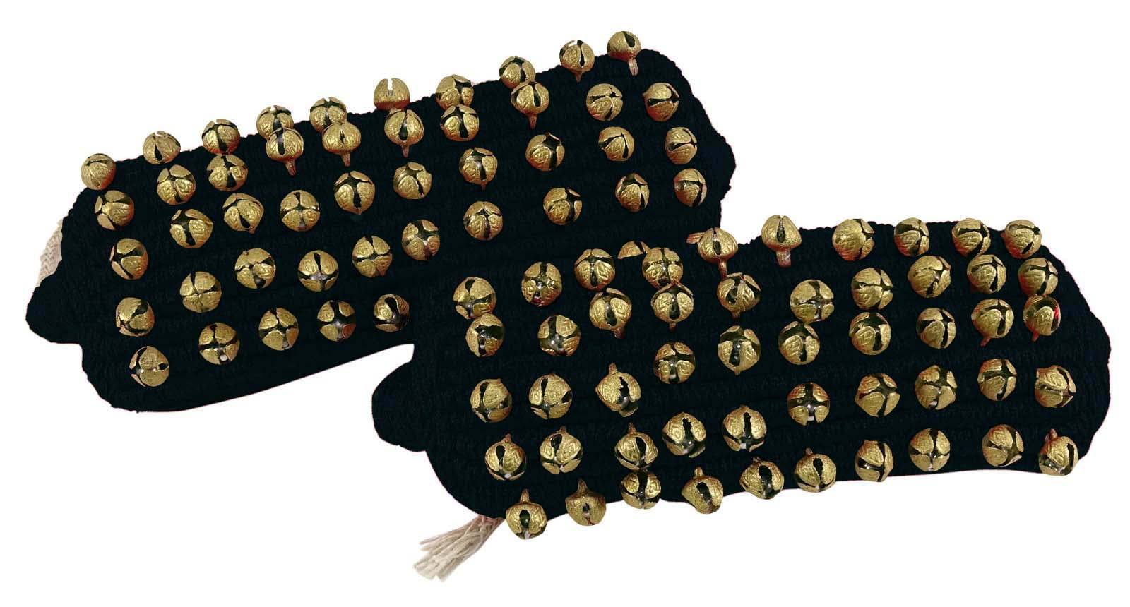 Banithani Indian Traditional 5 Line Classical Kathak 12 No Ghungroo Anklets Dancing Ankel Bracelet Pair Jewelry-Black