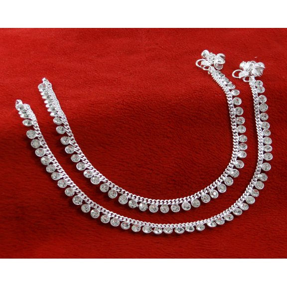 Banithani Silvertone New Traditional Indian Wedding Party Wear Anklet Jewellery