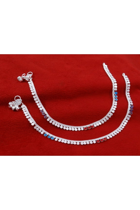 Traditional CZ Stone Ankle Bracelet Indian Wedding Foot Payal Jewellery