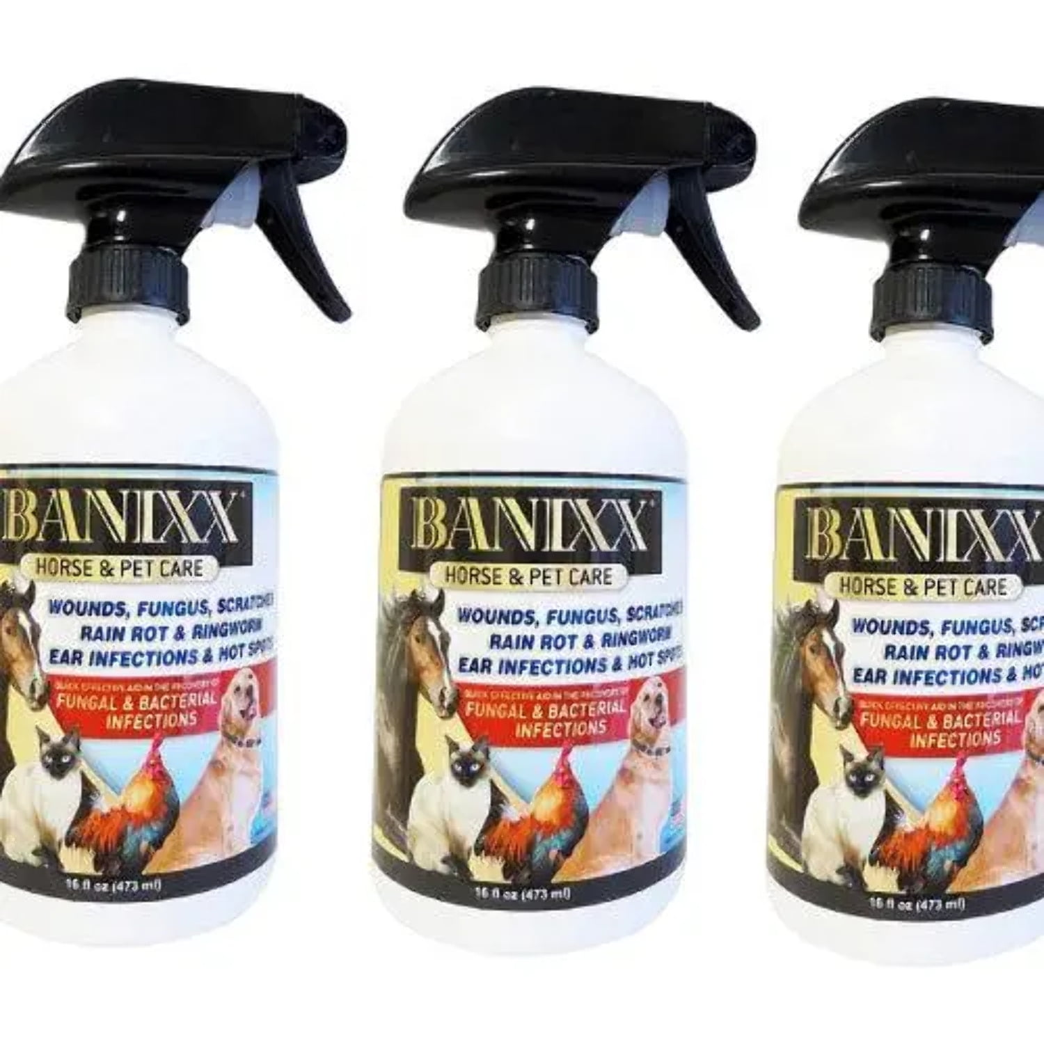 Banixx Horse Pet Care for Bacterial and Fungal Infections Spray 16 oz