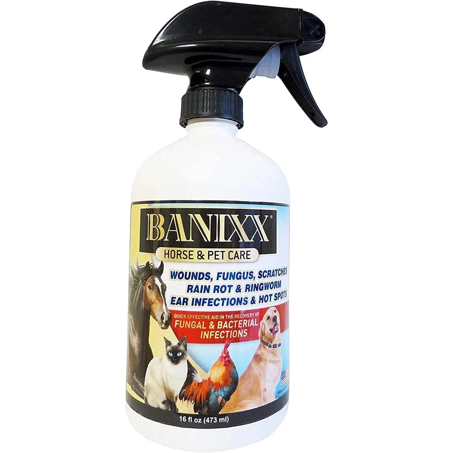 Banixx Horse Pet Care for Bacterial and Fungal Infections Spray 16 oz.