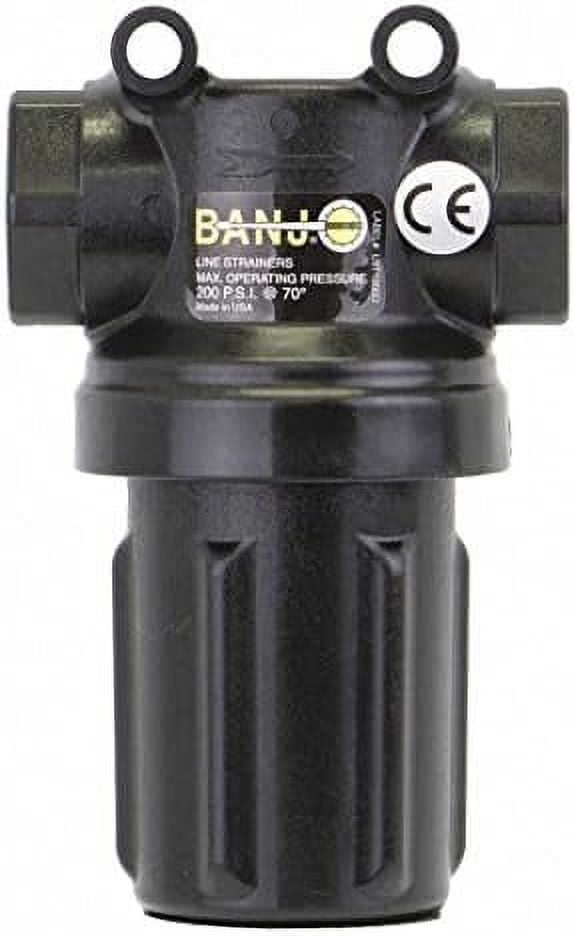 Banjo 50 Mesh Mini TLine Strainer, 297 Microns, 3/4" Pipe Size Black