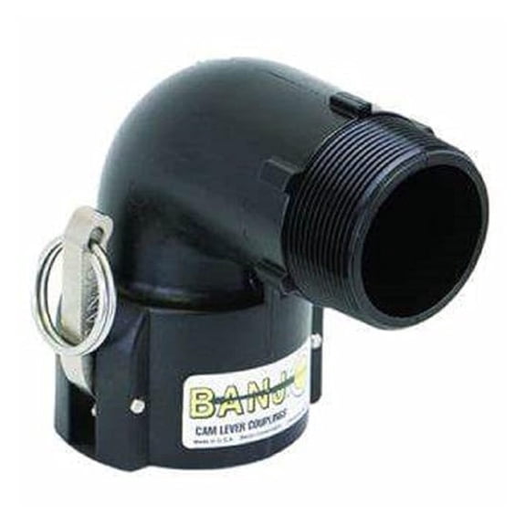 Banjo 90 Degree 2 Inch Female Coupler - 2 Inch Male Thread Cam Lever (200B90) - Cam Lock Fittings, Plumbing Connectors, Polypropylene Couplings