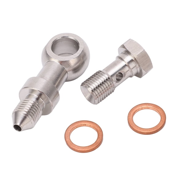 Banjo Bolt Kit M10x1.0 Stainless Steel Banjo Bolt Washer Kit Oil Resistant Hose Barb Washer Kit for Turbo Oil Feed 1.5mm Restrictor