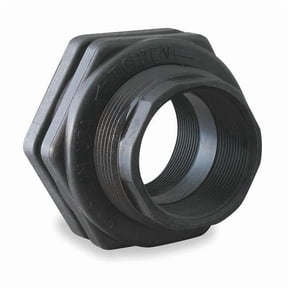 Bulkhead Tank Fitting, Polypropylene, 3/4 in FNPT x 3/4 in FNPT, 1-5/8 in Hole, EPDM Gasket