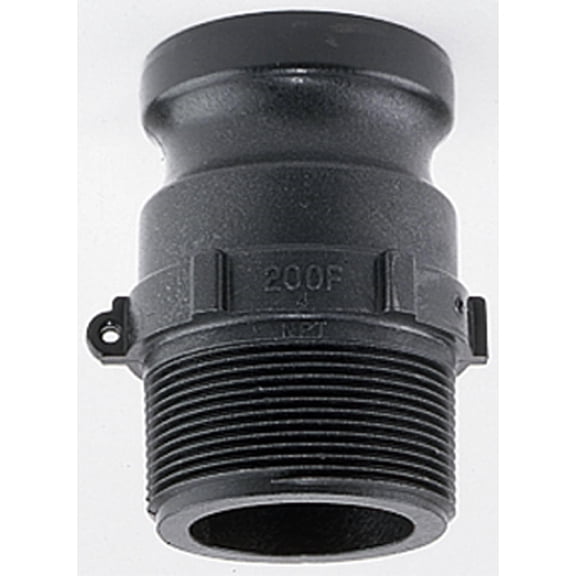 Cam & Groove Fitting, Type F, 2 in Male Adapter x 2 in MNPT, Cam Lever Coupling, Polypropylene