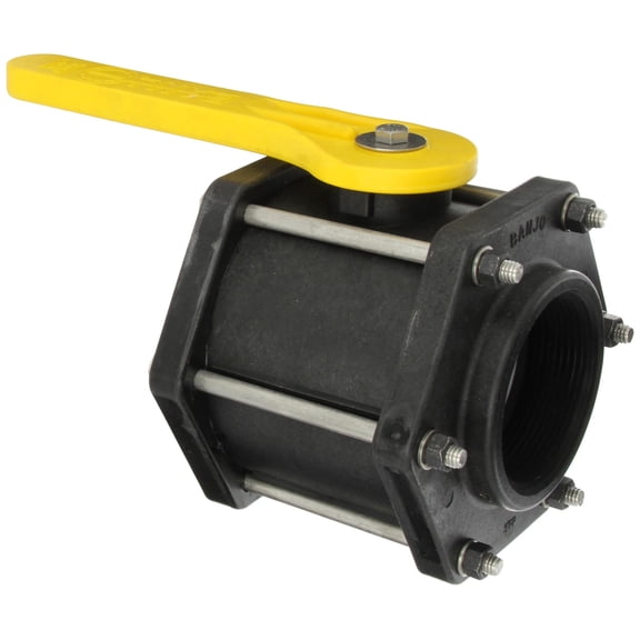 Banjo Corp 2 Set Part Number V300FP Product Polypropylene Ball Valve, Three Piece, Full Port, 3'' NPT Female, 2 Set 3 Inch