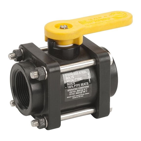 Banjo Manual 2-Way Ball Valve,NPT,Polypro V125