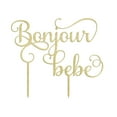 thumbnail image 1 of "Banjour Bebe" Custom Wooden Cake Topper Personalized Rustic Cake Topper Cake Decoration 7"-8" Inches wide, 1 of 3