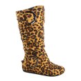 thumbnail image 1 of Bank-81 Women's Fashion Zipper Big Buckle Slouch Casual Flat Heel Mid Calf Round Toe Boots, 1 of 3