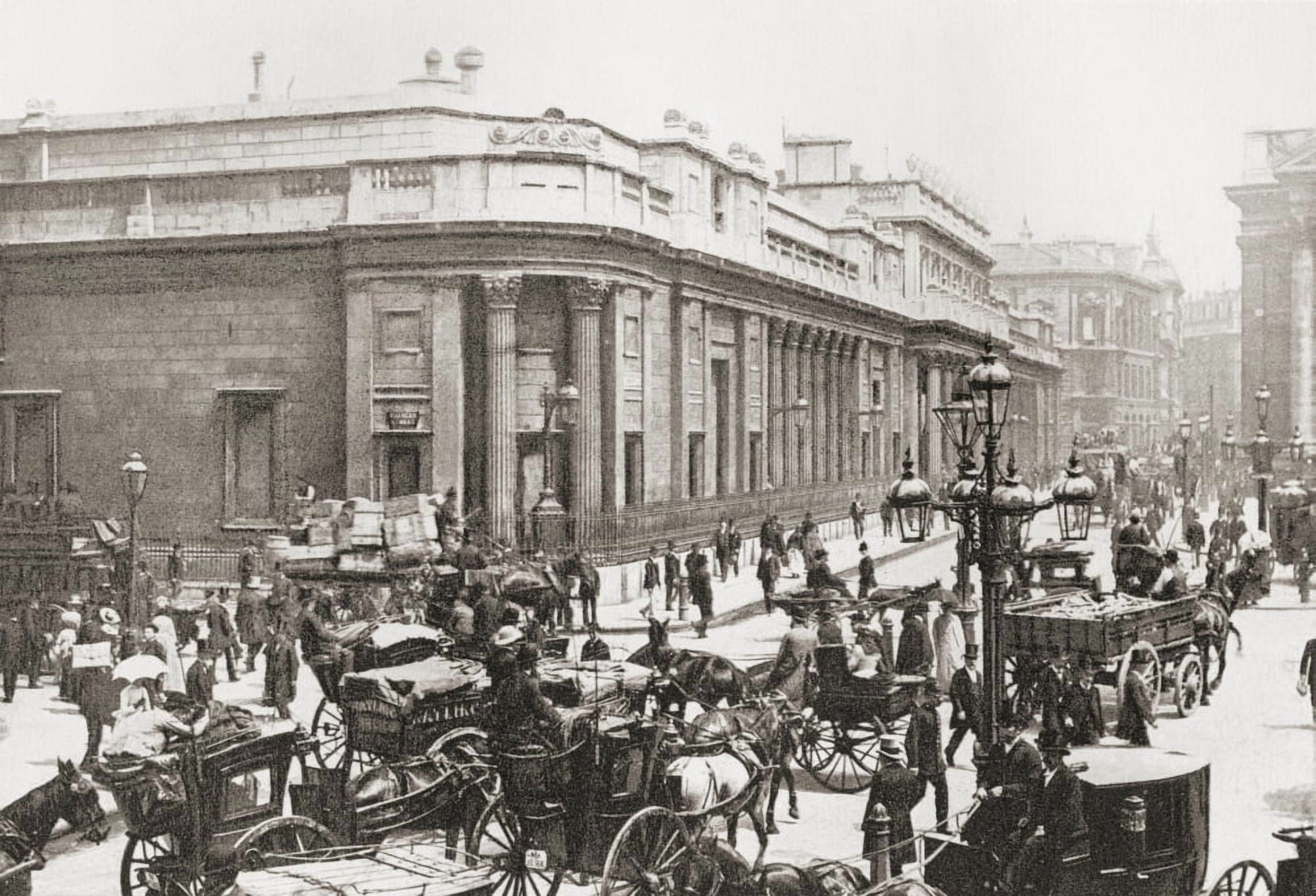 The Bank Of England Threadneedle Street London England In The Late 19Th Century From London Historic And Social Published 1902 Canvas Art - Ken Welsh Design Pics (18 x 12)