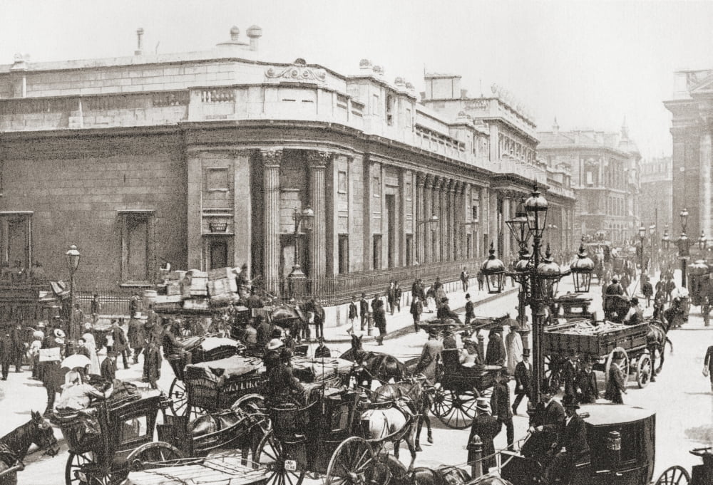 The Bank Of England Threadneedle Street London England In The Late 19Th Century From London Historic And Social Published 1902 Canvas Art - Ken Welsh Design Pics (36 x 24)