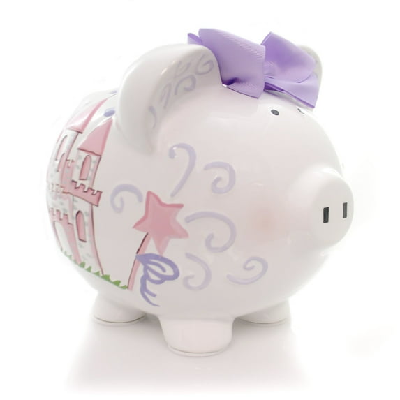 Bank Fancy Fairy Castle Piggy Bank Ceramic Crown Money Saver 36847