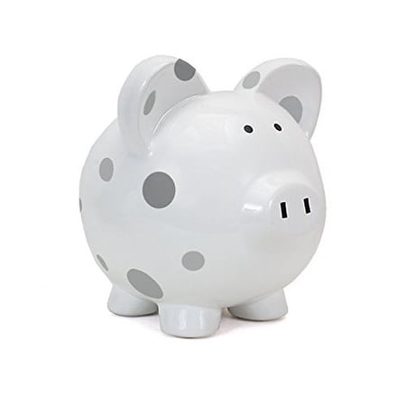 Bank Grey Multi Dot Bank Ceramic Hand Painted 3606Gy