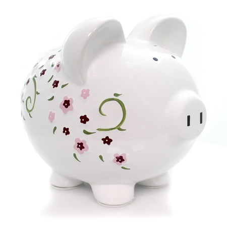 Bank Large Shabby Chic Pig Bank Ceramic Flowers Money Saving 36815