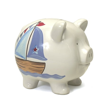 Bank Nautical Bank Large Ceramic Hand Painted 36824
