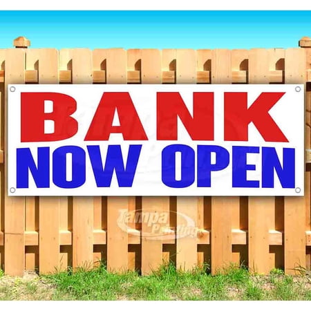 Bank Now Open 13 oz Vinyl Banner With Metal Grommets