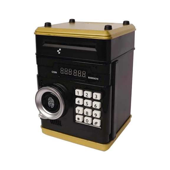 Bank with Password & Fingerprint Simulation, Mini ATM Coin Money Bank, Personal Money Savings Box with Security Lock, Ideal for Birthday & Holiday Gift