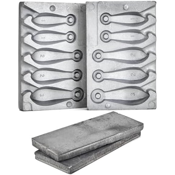 Bank Sinker Mold and Pure Lead Ingots,DIY Bullet Casting,Fishing Sinkers and Fishing Weights