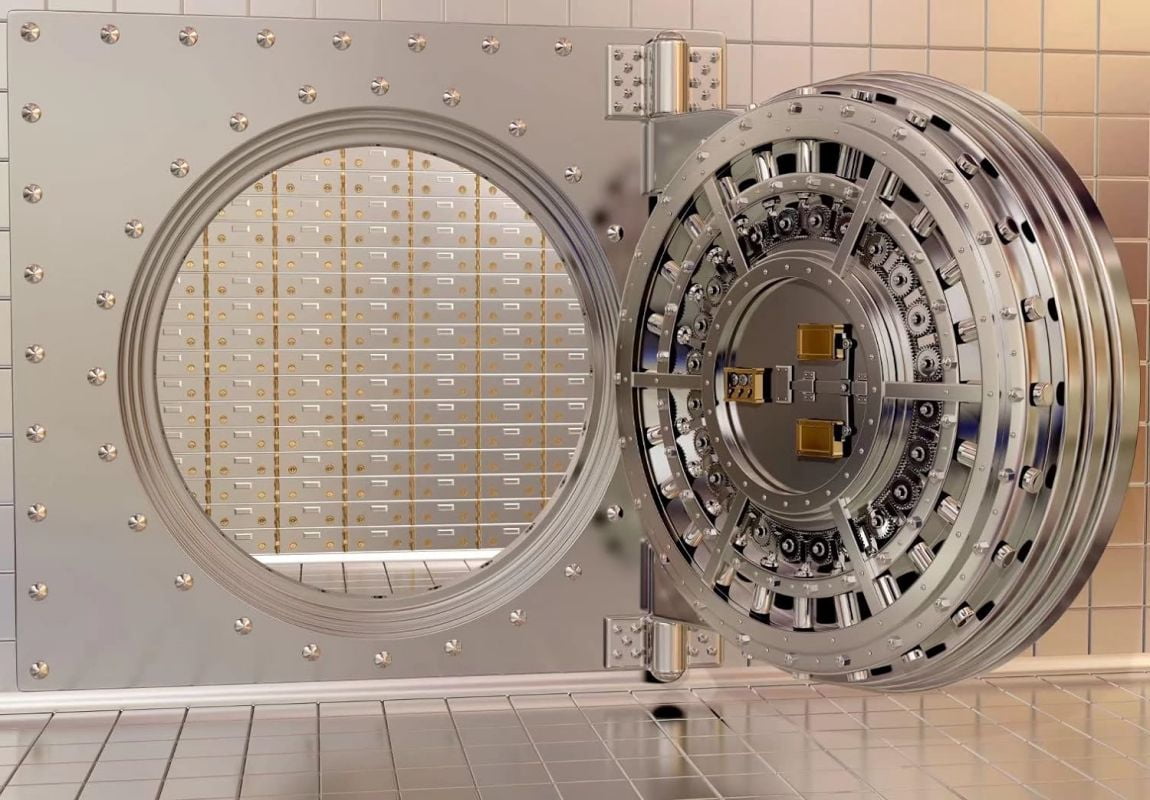 BELECO 7x5ft Fabric Bank Vault Backdrop Banknotes Money