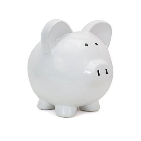 Bank White Piggy Bank Ceramic Saving Money 3808Wt