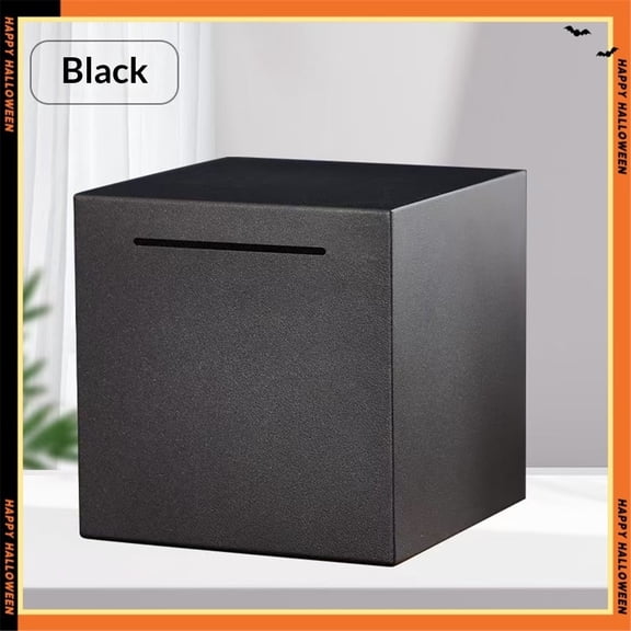 Bank for Adults, Stainless Steel Password Reusable Safe Bank, Metal Money Saving Box with Combination Lock for Cash Saving (Black, 5.9 inch)