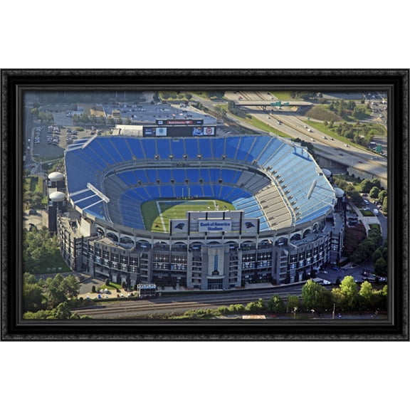 Bank of America Stadium 40x26 Large Black Ornate Wood Framed Canvas Art - Home of the Carolina Panthers