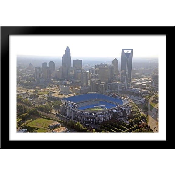 Bank of America Stadium 40x26 Large Black Wood Framed Print Art - Home of the Carolina Panthers
