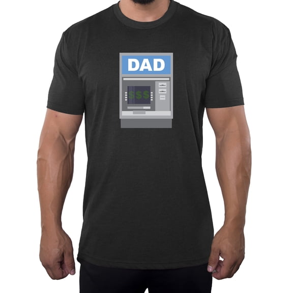 Bank of Dad T-shirt Men's Funny Graphic T-shirts Dad Atm shirt - Charcoal MH200DAD S39 XL