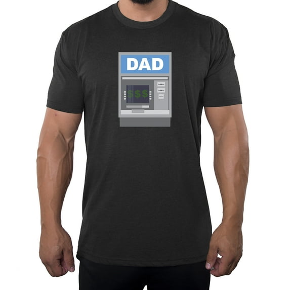 Bank of Dad T-shirt Men's Funny Graphic T-shirts Dad Atm shirt - Charcoal MH200DAD S39 XL