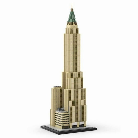 Bank of Manhattan Trust Building Blocks Set MOC-130597 40 Wall Street Skyscraper Bricks Toys 1:800 DIY Model