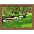 thumbnail image 1 of Bank of a Lake in Central Park 36x28 Large Gold Ornate Wood Framed Canvas Art by William Merritt Chase, 1 of 2