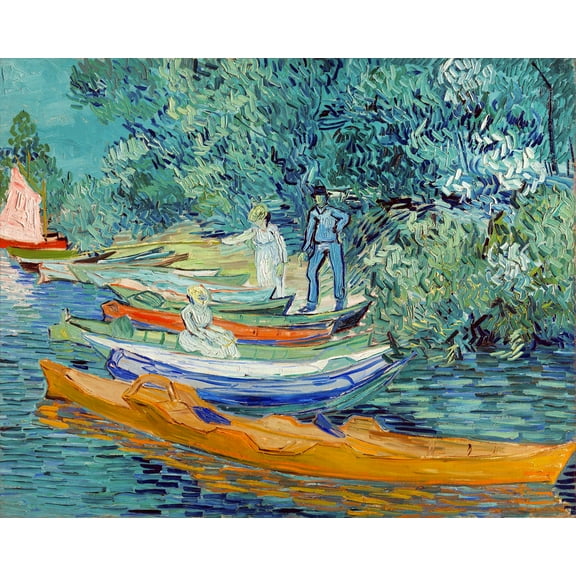 Bank of the Oise at Auvers by Vincent van Gogh - 12" x 18" Art Print Wall Decor