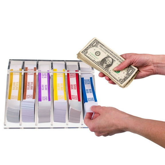 BankSuppliesClear Bill Strap Rack Organizer | Currency Band Organizer |
