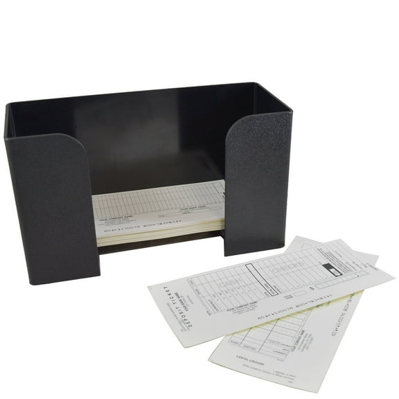 BankSupplies Deposit Ticket Holder | 10W x 4D x 6H | Black Textured Plastic