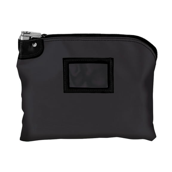 BankSuppliesLaminated Nylon Locking Deposit Bag | Black|15W x 11H | 2 Keys