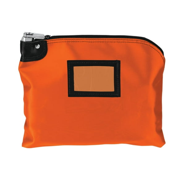 BankSuppliesLaminated Nylon Locking Deposit Bag | Orange|15W x 11H | 2 Keys