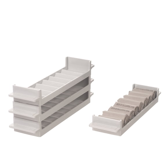 BankSupplies SBA Dollar Rolled Coin Storage Tray | Gray| 200 Dollar Capacity |
