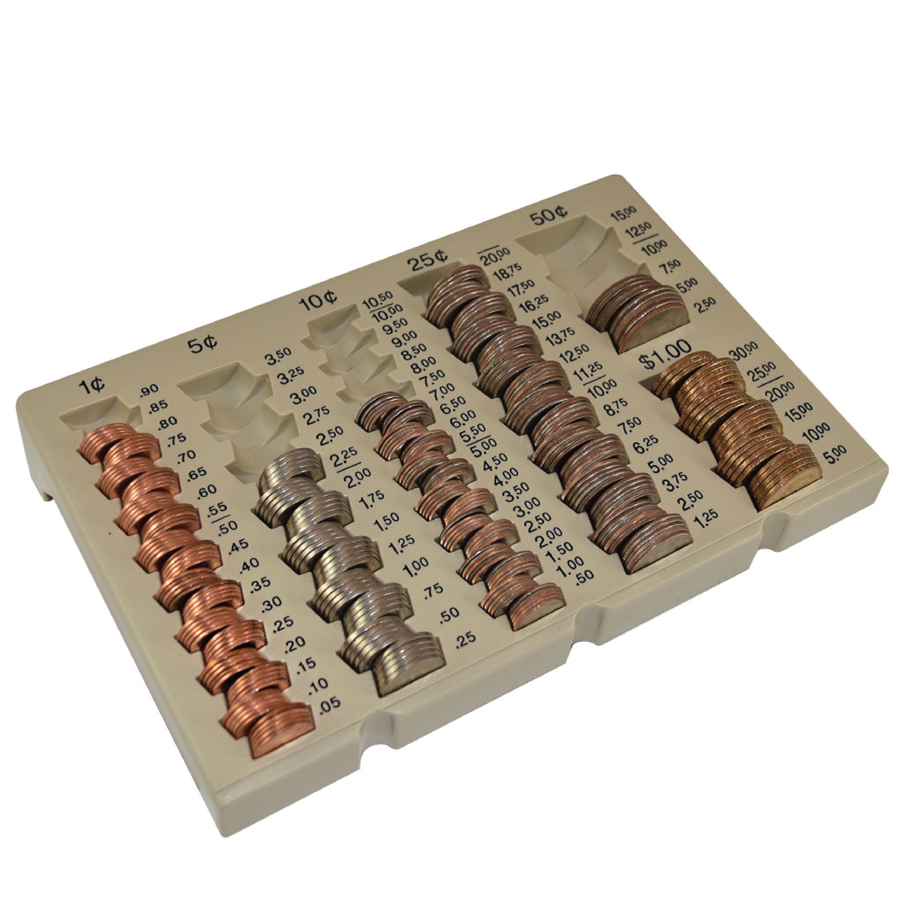 Durable Beige Powder Coated Rectangular Coin Tray